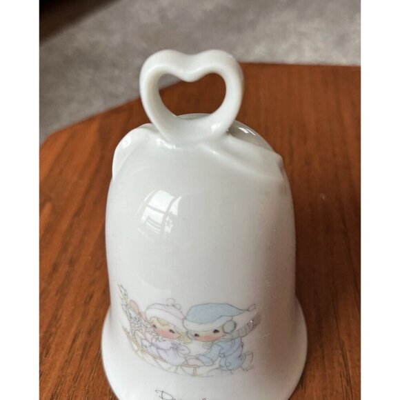VINTAGE Ensco December PRECIOUS MOMENTS PORCELAIN BELL 1987 Japan - Picture 3 of 7